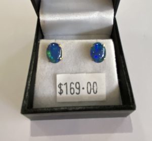 Opals Earrings Triplet Studs