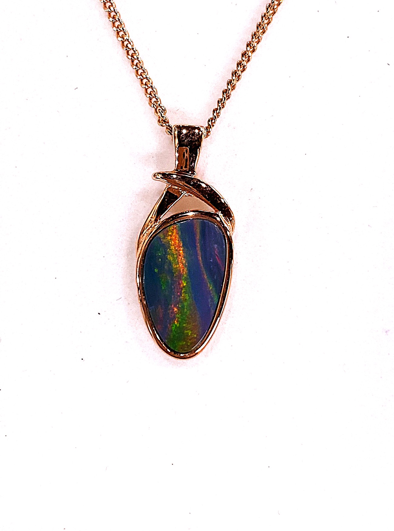 Opal Pendant A-grade Doublet In Stirling Silver Or Gold Plate