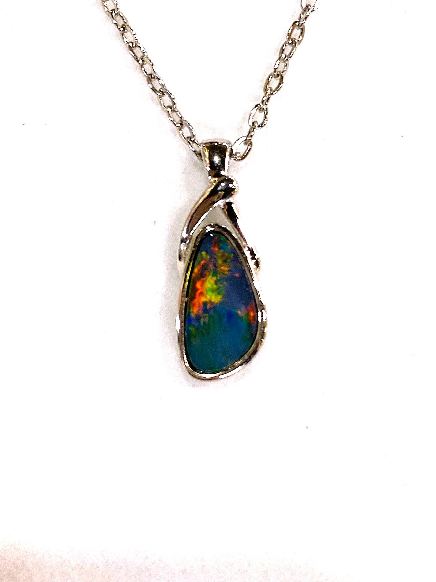 Opal Pendant A-grade Doublet In Stirling Silver Or Gold Plate