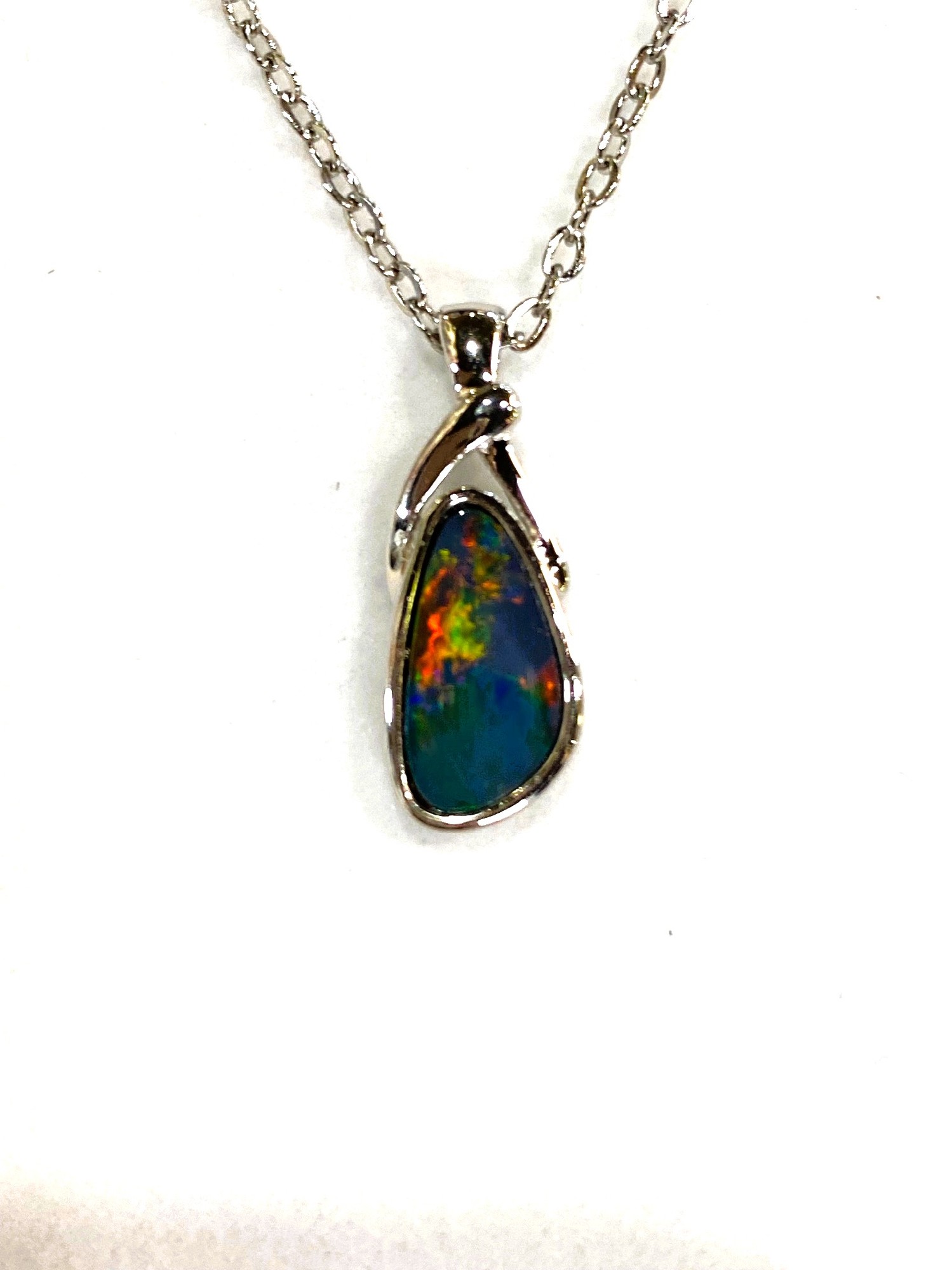 Opal Pendant A-grade Doublet In Stirling Silver Or Gold Plate