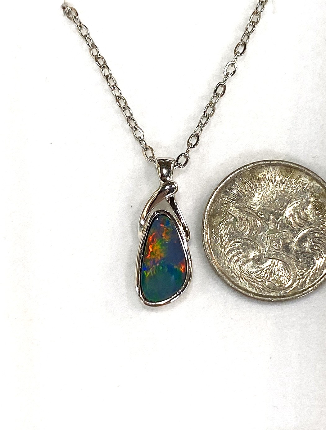 Opal Pendant A-grade Doublet In Stirling Silver Or Gold Plate