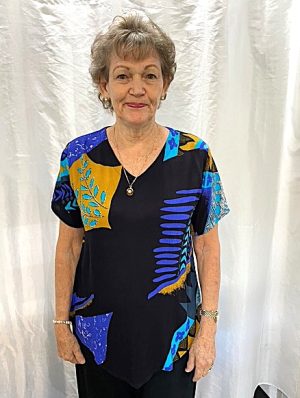 Tops Shine Top With Sleeves [sz:l Col:mustard/blue]