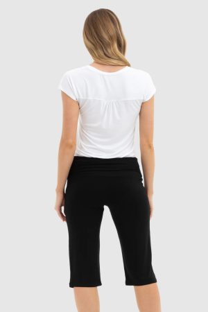 Pants Bamboo Crop Pants Black [sz:xs Col:black]