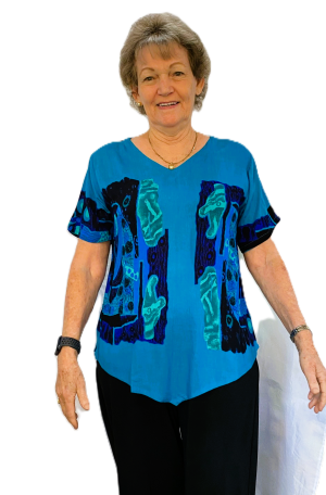 Tops Shine Top With Sleeves [sz:xxs Col:turquoise]