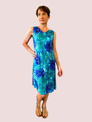 Dress With No Sleeves B/g [sz:xxs Col:blue/green]